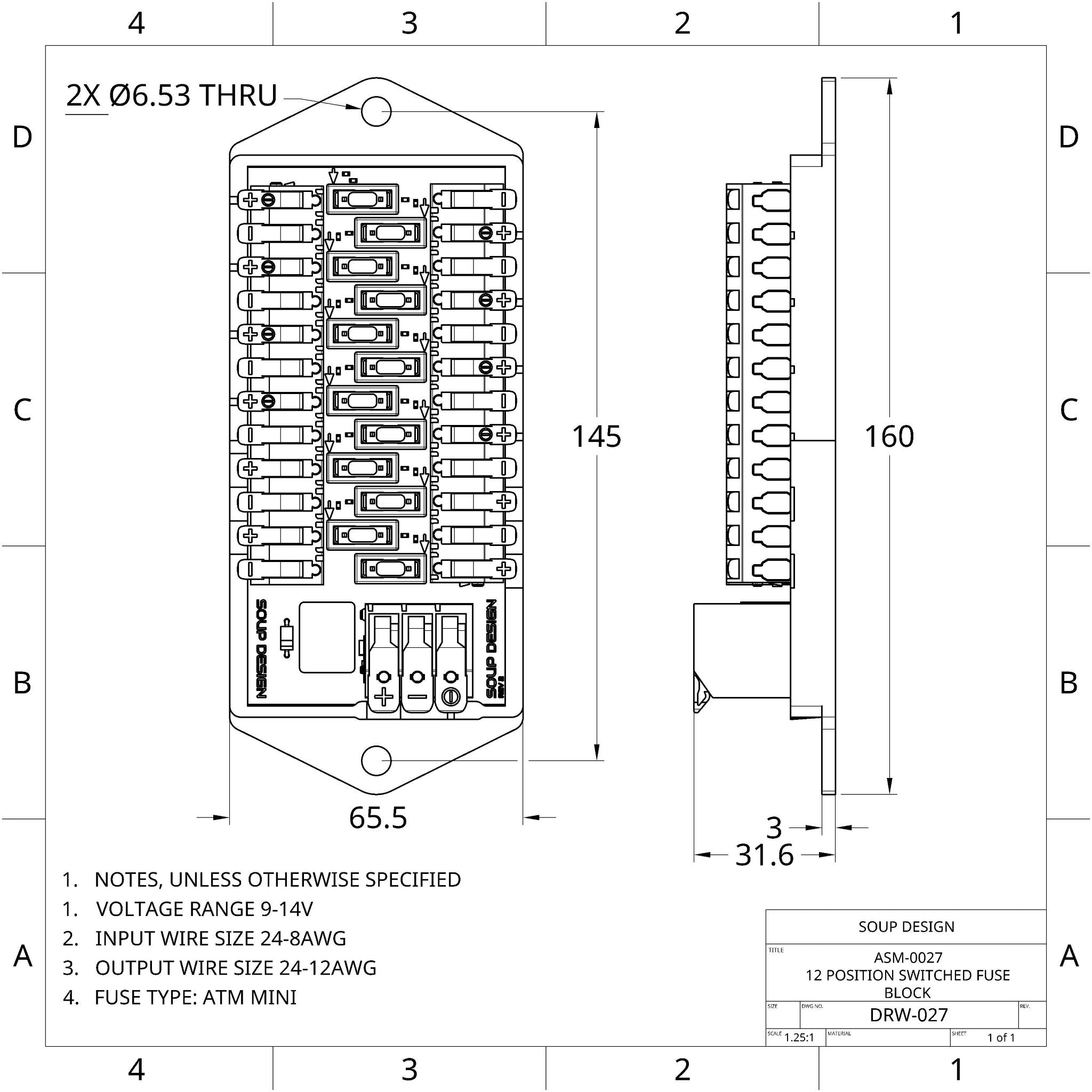 Toolless Fuse Block (Switched) - 12 Circuits