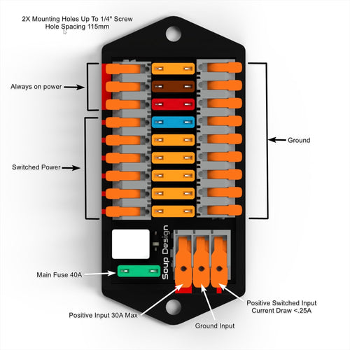 Switched Toolless Power Distribution Board