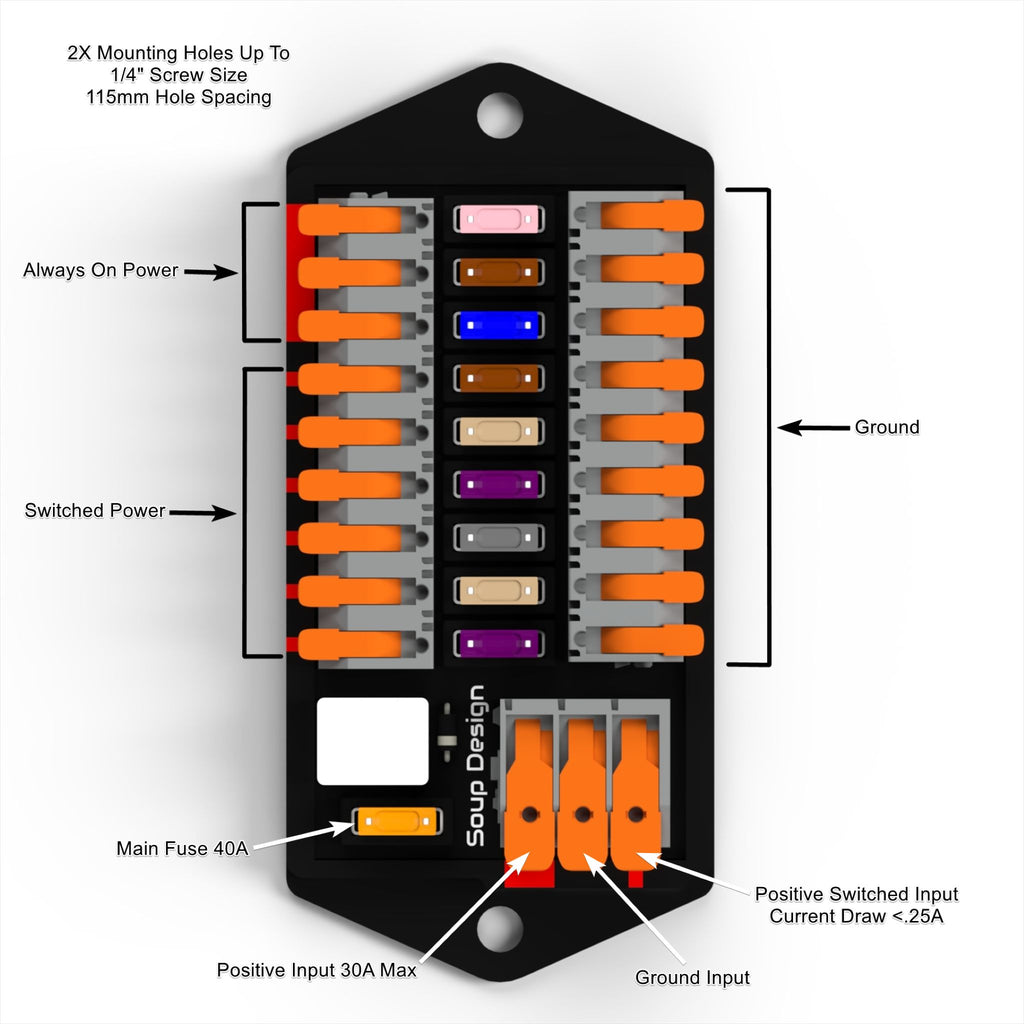 Toolless Fuse Block (Switched)