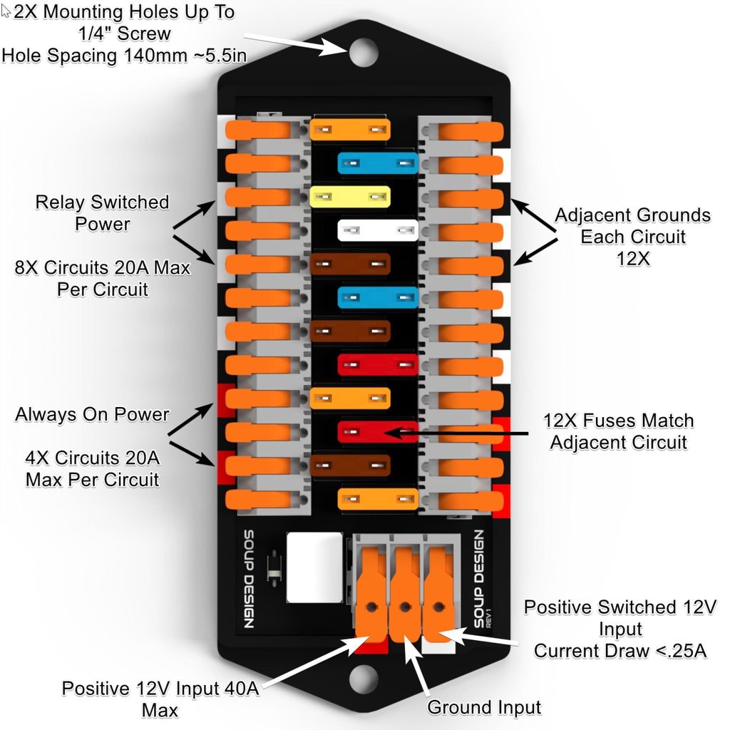 Toolless Fuse Block V2 (Switched)